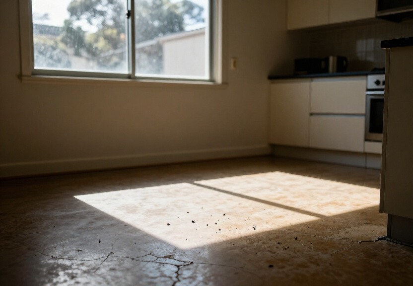 Cockroach infestation in a West Hoxton kitchen before treatment